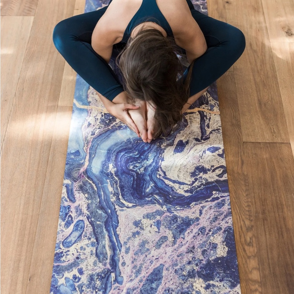 Yoga Design Lab - Abstract Blue Yoga Microfiber Mat Towel